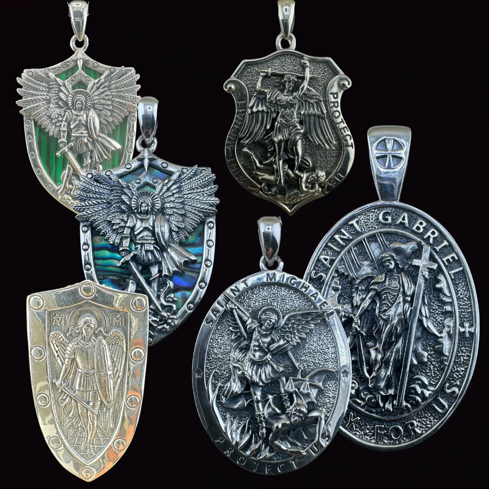 Saint Archangel Michael Pendant Silver 925 w/o Chain Baseline Saint Archangel Michael Pendant Silver 925 w/o Chain Baseline